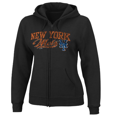 MLB Women's New York Mets The Beauty Long Sleeve Full Zip Fleece Hoodie