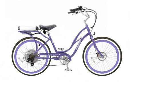 Pedego Step-Through Cruiser Purple with Purple Rims Tire/Seat Package: Standard
