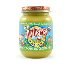 Earth's Best Junior Baby Food Organic - Zucchini Broccoli Vegetable Medley, 6-Ounce Jars (Pack of 12)