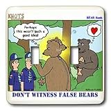 Rich Diesslins Funny KNOTS Scouting Cartoons - KNOTS Cub Scout Bear Rank with a Real and a Fake Bear - Light Switch Covers - double toggle switch