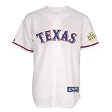 MLB Men's Texas Rangers Michael Young Replica Player Jersey With World Series Patch Fall 2012 (White, Large)