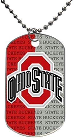 Ncaa Big Ten Conference Ohio State Custom Personalized Aluminum Dog Pet Tag,Comes with 30" inches beads chain