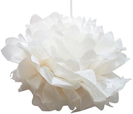 Tissue Paper Pom Poms (8 Pack) Paper Pom Poms Party Decorations (8"White/Grey)