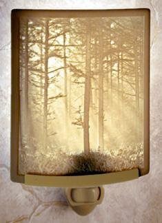 christmas Woodland Sunbeams Porcelain Lithophane CurvedB000KPSETO