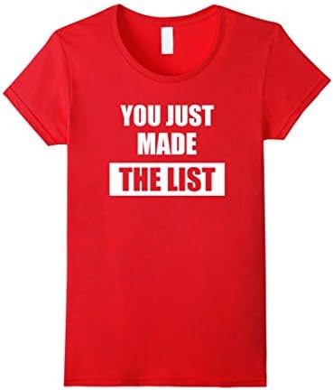 Women's You Just Made The List Chris Wrestling T Shirt Small Red