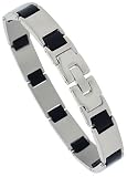 8 Surgical Steel and Rubber Bracelet