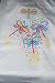 Embroidered butterfly on white T with print butterflys Adult-S
