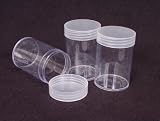 COIN STORAGE TUBES, round clear plastic w/ screw on tops for HALF DOLLARS (Quantity of 10 tubes)