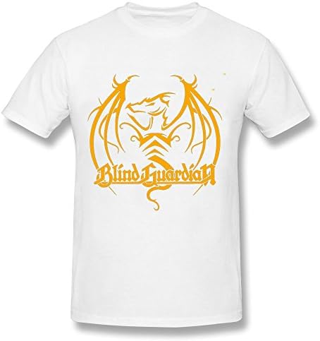 XunTuo Men's Blind Guardian Gold Dragonm Logo Short T-shirt