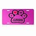 Pyrenean Shepherd Dog Dogs Pink Animal Metal License Plate Wall Sign Tag