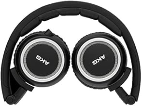 AKG K451 High-Performance Foldable Portable Mini Soft Cushioned Headphones with In-Line Volume Remote and Microphone Compatible with iOS Apple Devices - Black