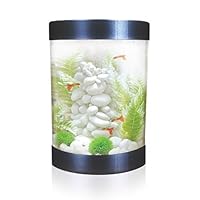 biUbe Aquarium with LED Light, Black, 9 Gallons