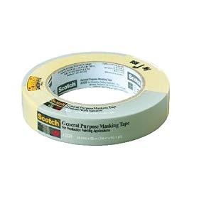 3M 2020 Scotch Masking Tape for Production Painting, 1-Inch x 60-Yard, 9-Pack by 3M
