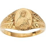Elegant and Stylish St. Theresa Ring in 14K Yellow Gold ( Size 6 ), 100% Satisfaction Guaranteed.