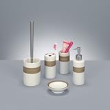 Produkt-Bild: 5-tlg. Bad-Set beige/braun Keramik