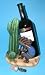 Kokopelli and Cactus Wine Bottle Holder with Matching Wine Stopper