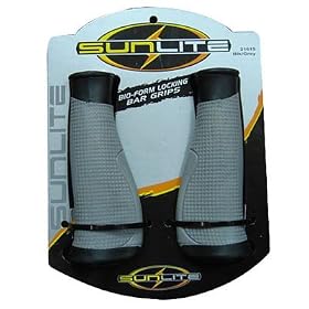 Sunlite Mountain Bicycle Bio Form Locking Grips, Gray/Black