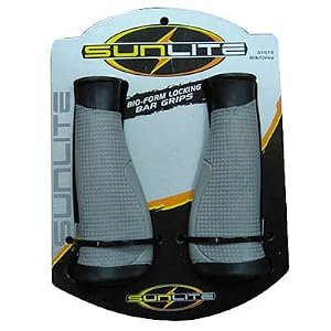 Sunlite Mountain Bicycle Bio Form Locking Grips, Gray/Black