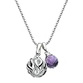 Sterling Silver and Amethyst Elodie Lustre Necklace E0091AM of 45.5cm