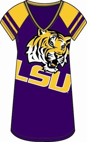 LSU Tigers Louisiana State Women's Jersey Style Nightshirt