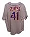 Autographed Tom Seaver New York Mets Gray Majestic Throwback Jersey Inscribed Miracle Mets