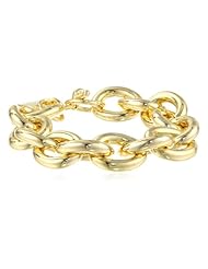 1AR by UnoAerre 18k Gold-Plated Classic Link Bracelet, 8.7"