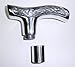 JWL (1) Cane Walking Stick Handle Fritz Style Cast Aluminum with Outside Connector