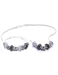 Cat Charm Bracelet and Necklace Gift Set Girls Pandora Style Gift Boxed