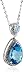 14k White Gold Blue Topaz and Diamond Pendant (1/6 cttw)