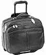 Mancini Black Leather Rolling Briefcase Laptop