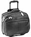 Mancini Black Leather Rolling Briefcase Laptop