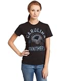 NFL Women's Carolina Panthers Heather Vintage Short Sleeve Crew (Black Wash, Small)