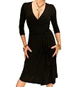 Blue Banana Black Elegant Slinky Wrap Dress
