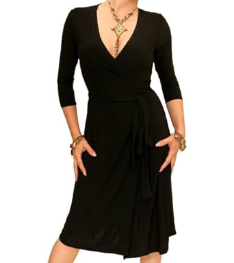 Black Wrap Dress on Blue Banana Black Elegant Slinky Wrap Dress  Amazon Co Uk  Clothing