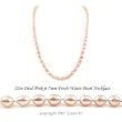 Single Strand 22 Inch 6-7mm pink Oval Shape Freshwater Cultured Pearl Necklace