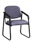 Office Star Work Smart Deluxe Sled Base Arm Chair with Designer Plastic Shell Back, Cabernet