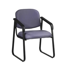 Office Star Work Smart Deluxe Sled Base Arm Chair with Designer Plastic Shell Back,...