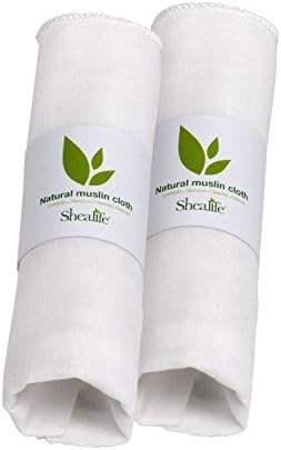 Muslin Face Cloth, Gentle Wash, Cleanse, Remove Make Up and Exfoliate, 100% Natural Egyptian Cotton. X 2 Units