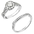 14K White Gold Diamond Wedding Set - 1.41 Ct.