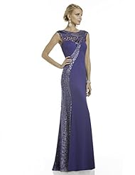 Jersey/Polyester Beaded Sheer  Dress