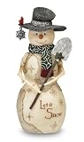 BirchHeart 6-Inch Tall Snowman Holding Shovel, Reads "Let it Snow" by Pavilion Gift Company