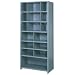 Lyon BB8062SH Pre-Engineered Wide Bin Shelving 16 Compartment Starter with Heavy Duty Shelves 36" Width x 24" Depth x 84" Height, 800 lbs Capacity, Wedgewood Blue