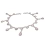 Gemstone Anklet Pair Girls Silver Body Jewelry