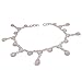 Sterling Silver Rosequartz Anklets Bracelets Pair 10 inches