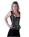 Gothic Black Leather Steel Boned Overbust Corset Front buckle up Back Lacing Corset With Steel Stud LVG1215
