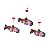 Salamander Trout Fish With Bobber Hanger Christmas Ornaments - 3 Pack