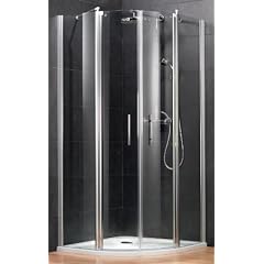 Schulte D645506 01 500 Runddusche Alexa Style, Radius 550 mm, H1900 x B900 x T900 mm, 5-mm-ESG Echtglas Klar hell inklusive Fixil, alunatur