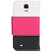 Fosmon CADDY Series Leather Wallet Case for Samsung Galaxy S4 IV / I9500 (White - Pink - Black)