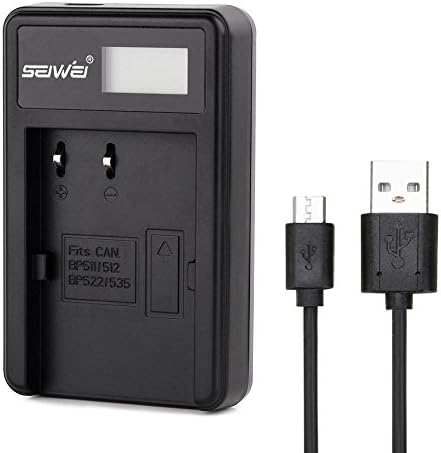 SEIWEI BP-511,BP-512,BP-522,BP-535 USB Camera Battery Charger with Screen for Canon EOS5D/EOS50D/ EOS20D/EOS30D/EOS40D/EOS300D/CB-5L