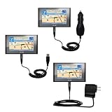Deluxe Kit for the Mio Technology Moov 580 includes a USB cable with Car and Wall Charger - Gomadic Brand w/ TipExchange Technology